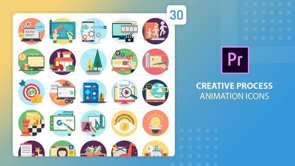 Creative Process Animation Icons | Premiere Pro MOGRT