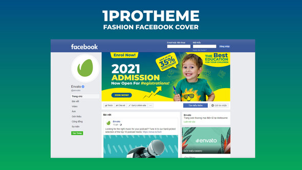 Kids School Facebook Cover Animate V08 Openers template preview