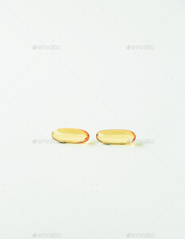 Fish oil providing Omega-3,in softgel supplement capsules, a health supplement