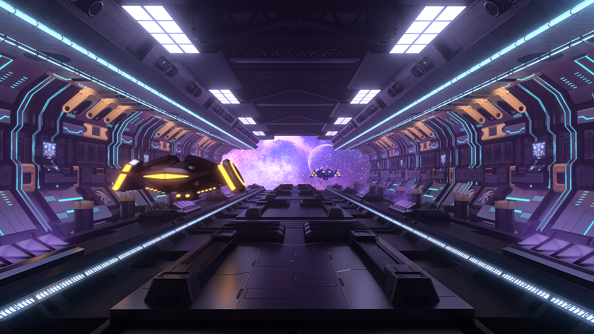 Sci-Fi Corridor Spaceship Corridor Space Station by zhipenlee | 3DOcean