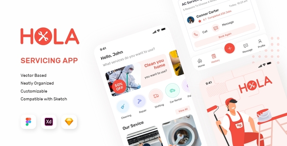 Hola Service UI - ThemeForest 27540183