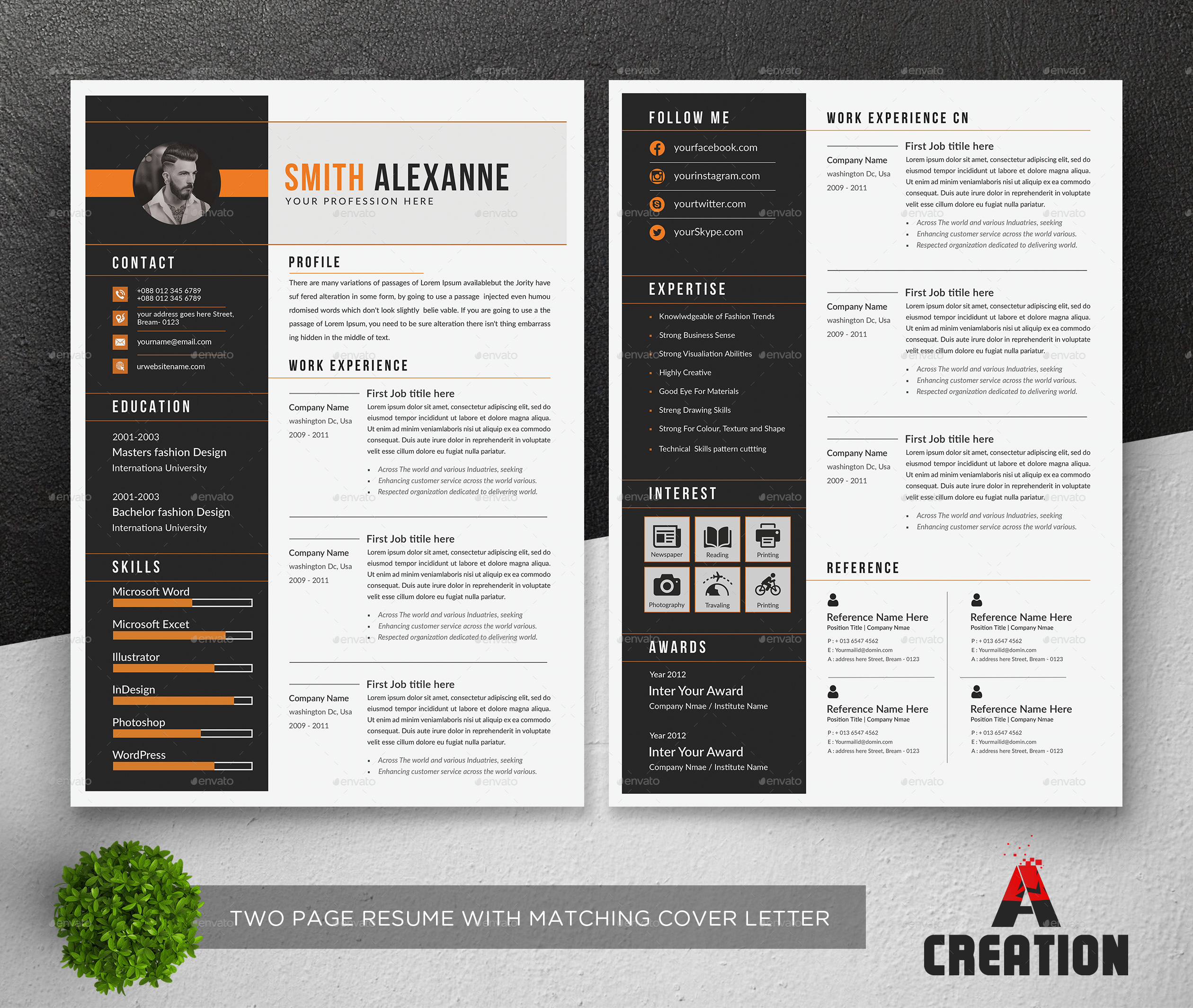 Resume Template by AmirCreation | GraphicRiver