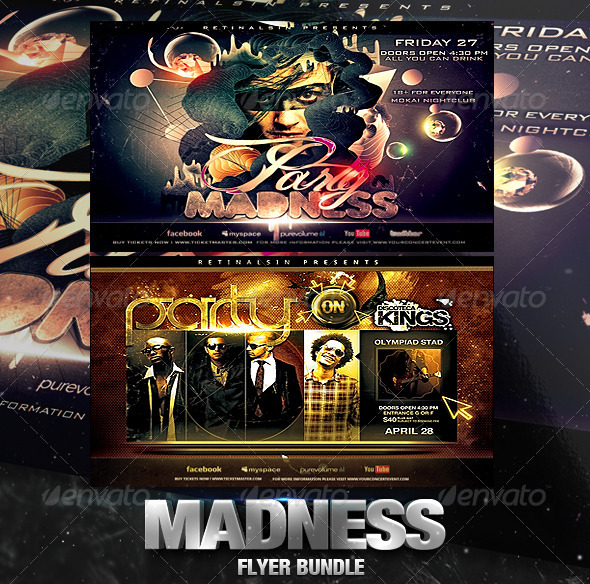 Madness Flyer Bundle - Clubs & Parties Events