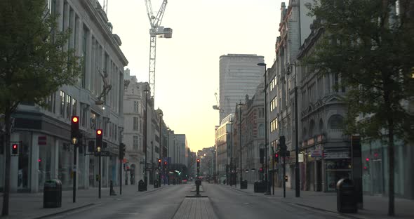 London Oxford Street empty abandoned and deserted during London coronavirus lockdown pandemic with s alt