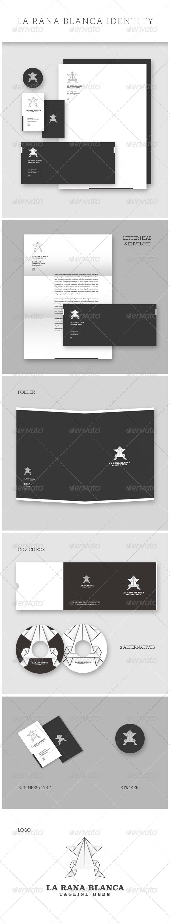 Multipurpose White Frog Identity - Stationery Print Templates