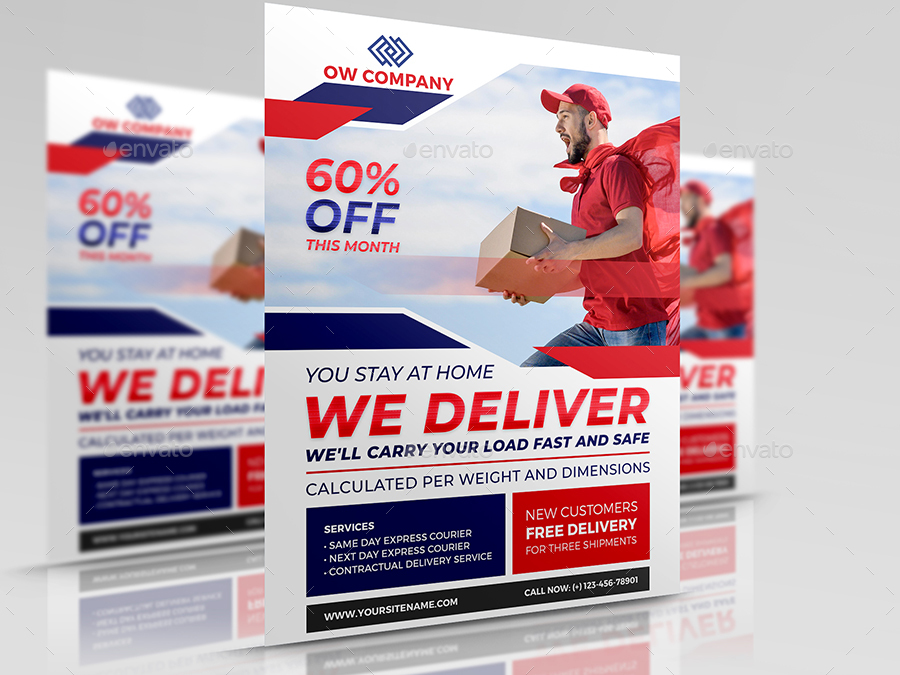 Express Delivery Flyer Template, Print Templates GraphicRiver