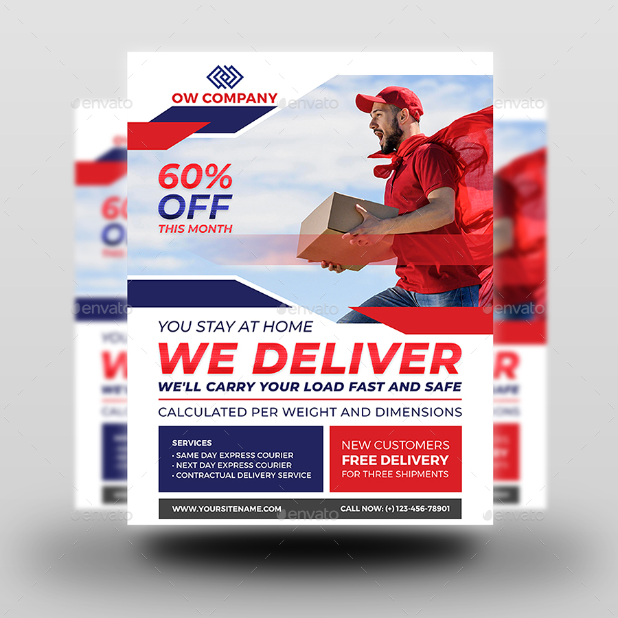 Express Delivery Flyer Template, Print Templates GraphicRiver