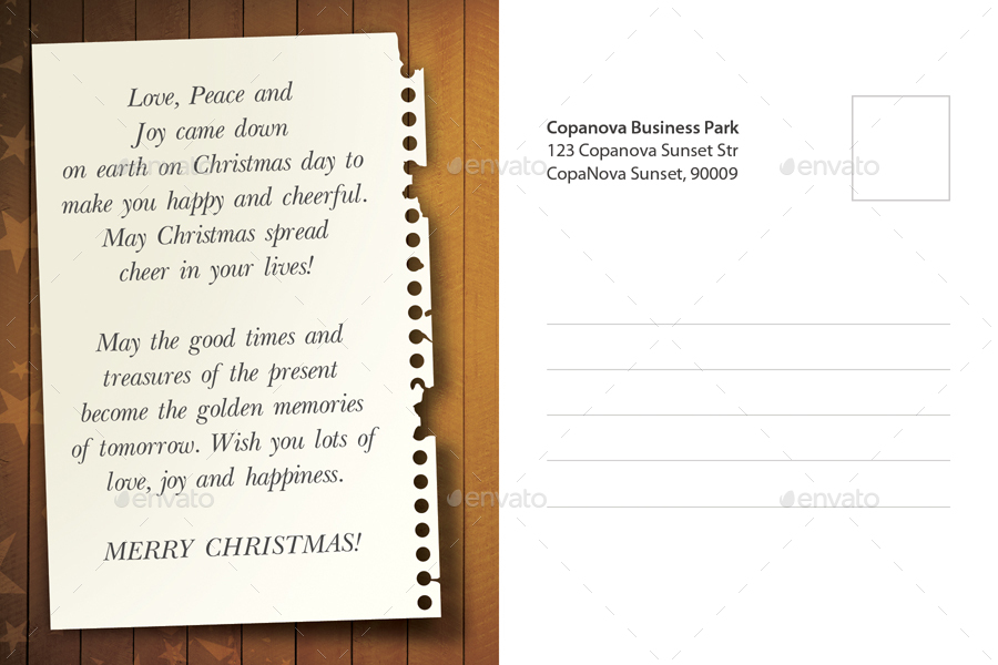 Merry Christmas Postcard Template V02, Print Templates | GraphicRiver