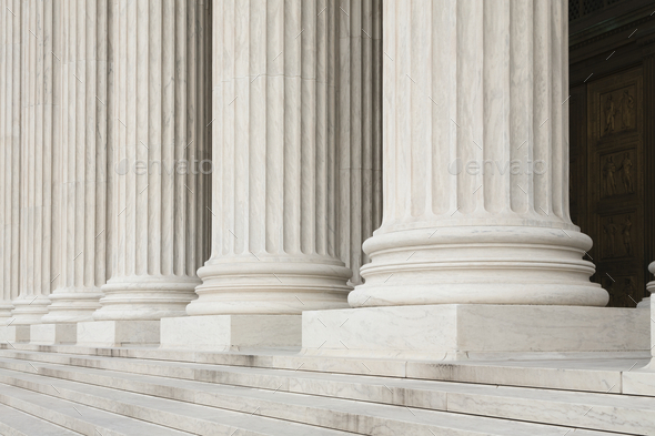Front Steps and Columns of the Supreme Court - Stock Photo - Images