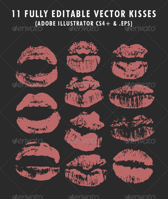 11 Kissable Lipstick Vectors - People Characters