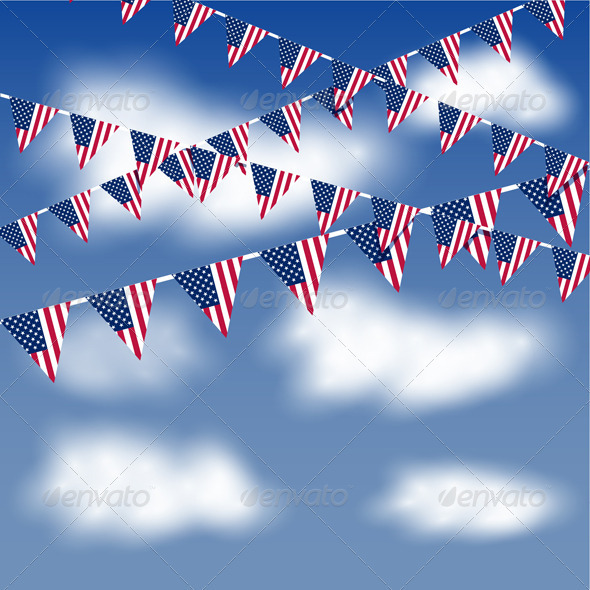 Bunting in the sky - Objects Vectors