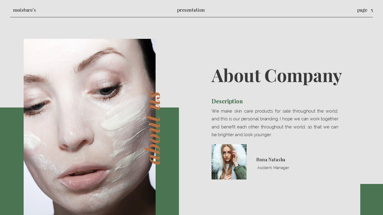 Moisture's - Skincare Powerpoint Template, Presentation Templates 