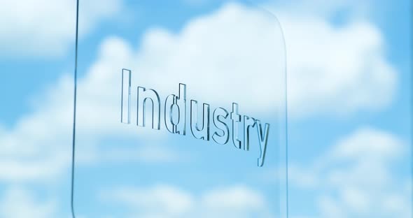 Glass Industry Lettering and Clouds in the Background alt