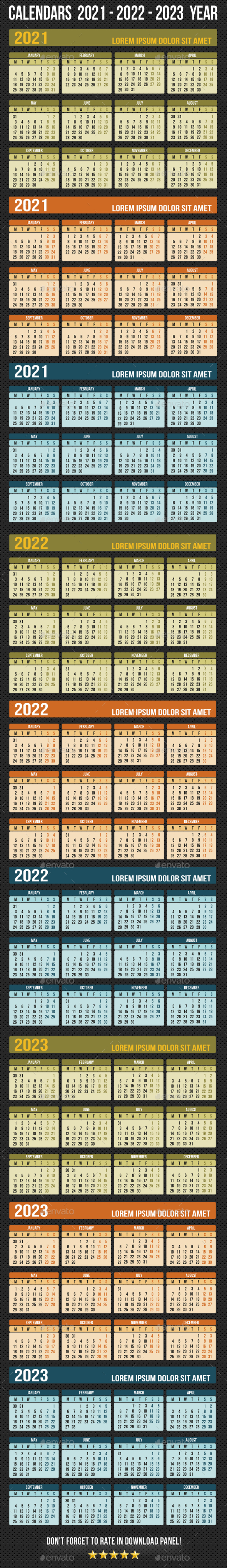 Calendars 2021 - 2022 - 2023 Year By Rapidgraf | Graphicriver