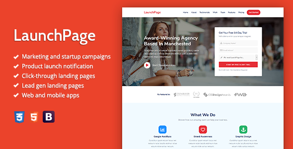 LaunchPage - Premium HTML Landing Page Template by Epic-Themes | ThemeForest