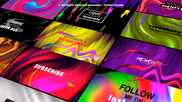 Liquid Gradient Backgrounds and Typography Video Displays template preview