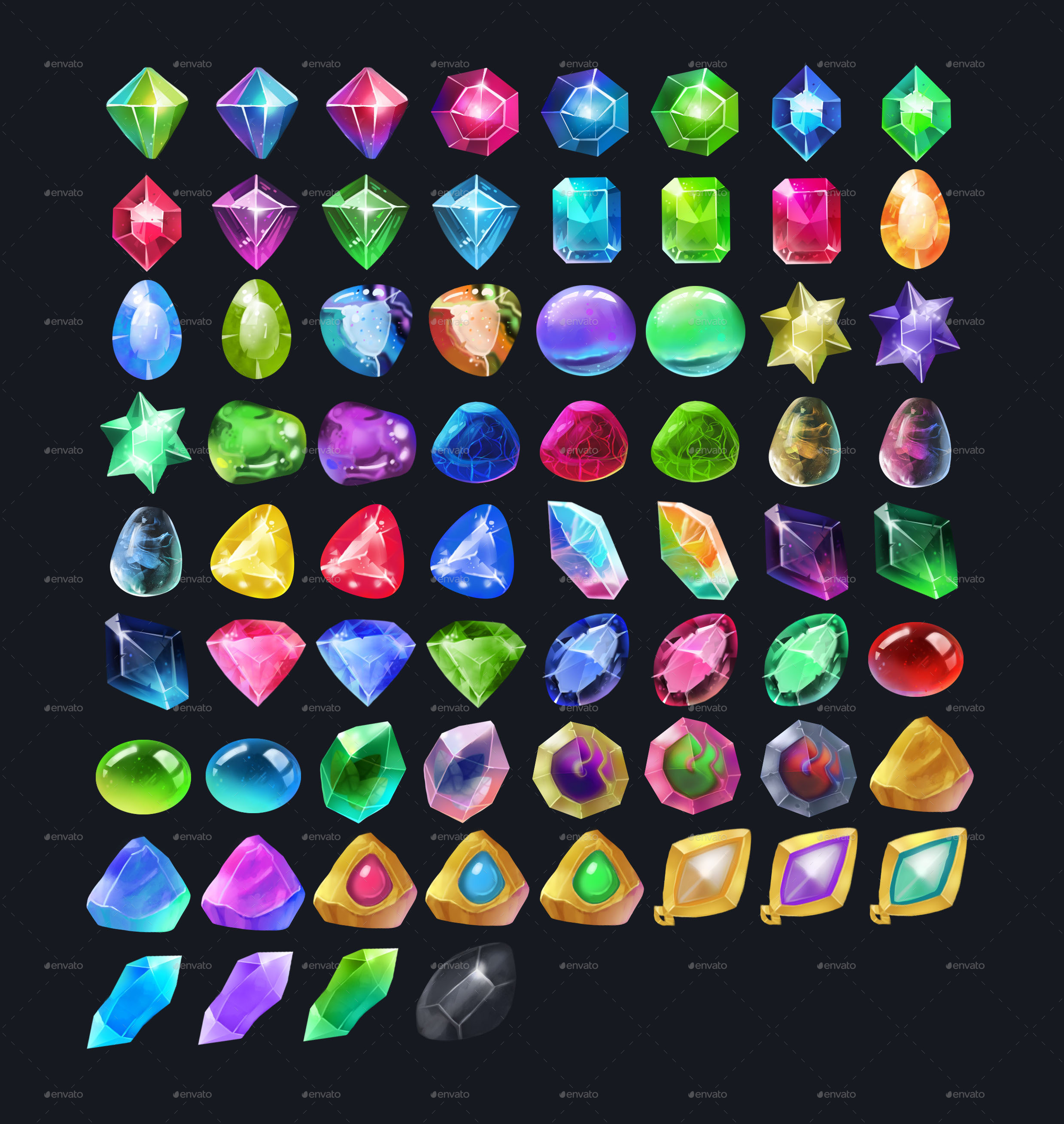 Gems Icon Pack by pulsarxstudio GraphicRiver