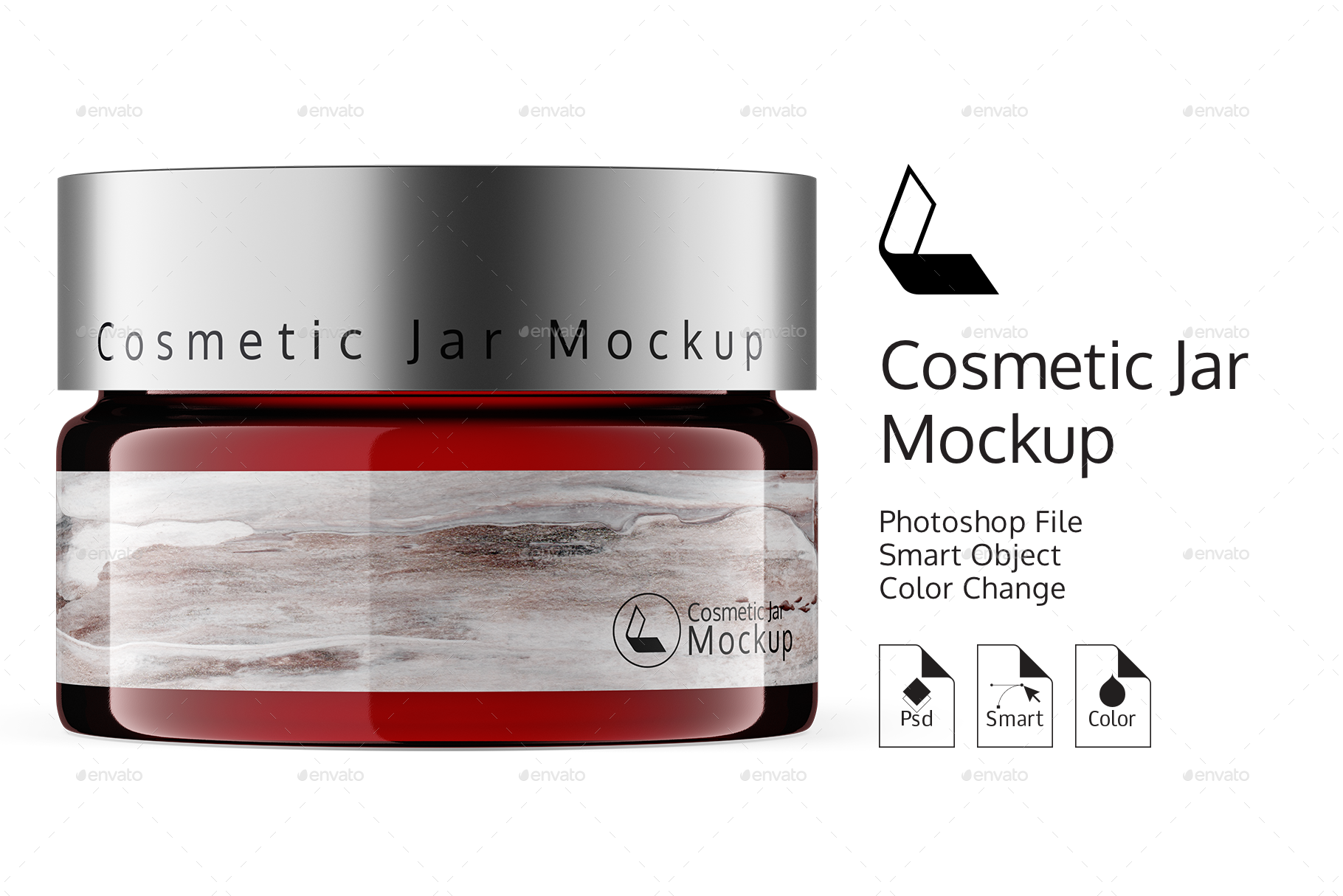 Download Cosmetic Glass Amber Jar Mockup by KarmaStore | GraphicRiver