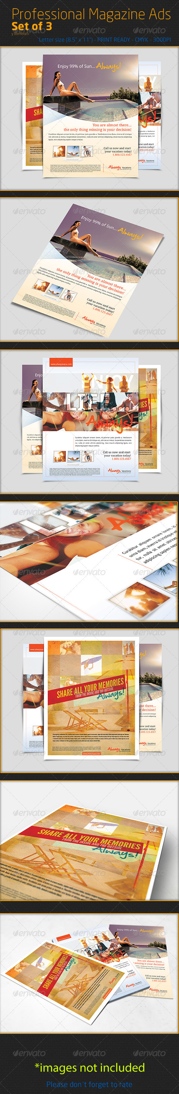 Professional Magazine Ads - Magazines Print Templates