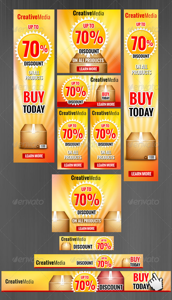Banners Set - Banners & Ads Web Elements