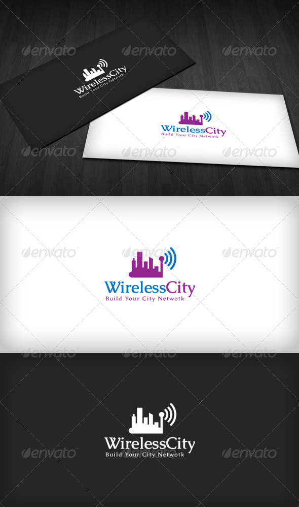 Wireless City Logo - Buildings Logo Templates
