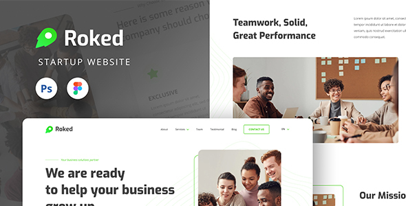 Roked Startup Website - ThemeForest 27621953