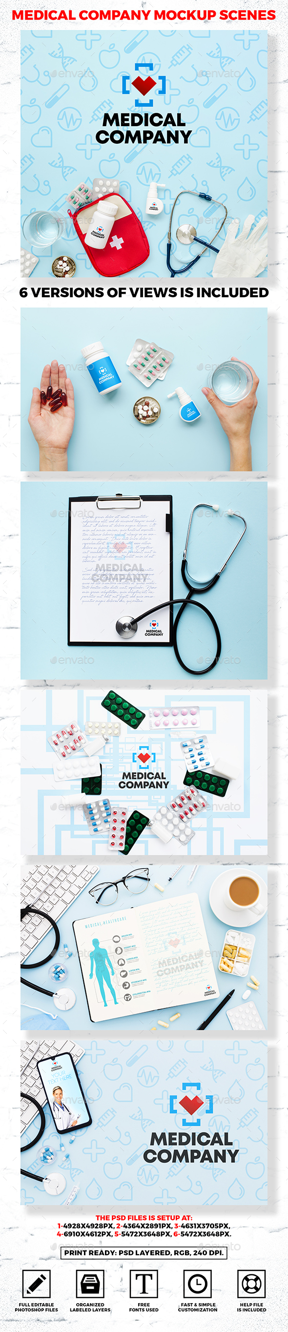 Download Branding Medical Company Mockup Scenes By 4ustudio Graphicriver