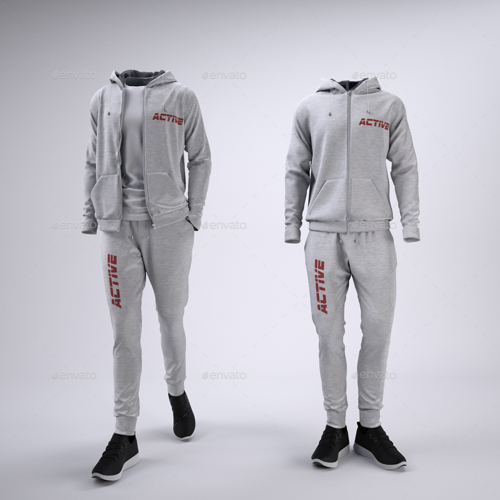 Download Sweatsuit or Fleece Tracksuit Mock-Up by Sanchi477 | GraphicRiver
