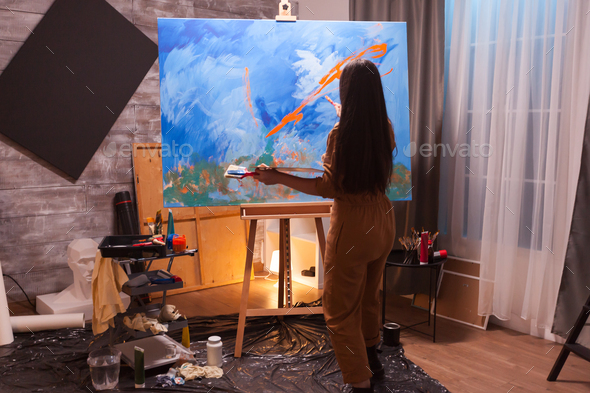 Inovative artist in studio - Stock Photo - Images