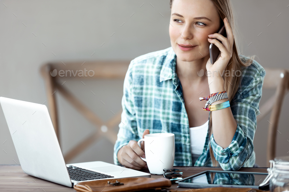 Young Woman At Work - Stock Photo - Images