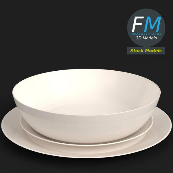 Basic dinnerware set - 3Docean 27643522