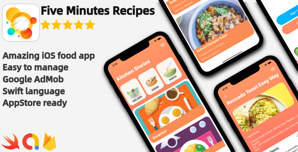 Five Minutes Recipes - iOS Food Recipes Application