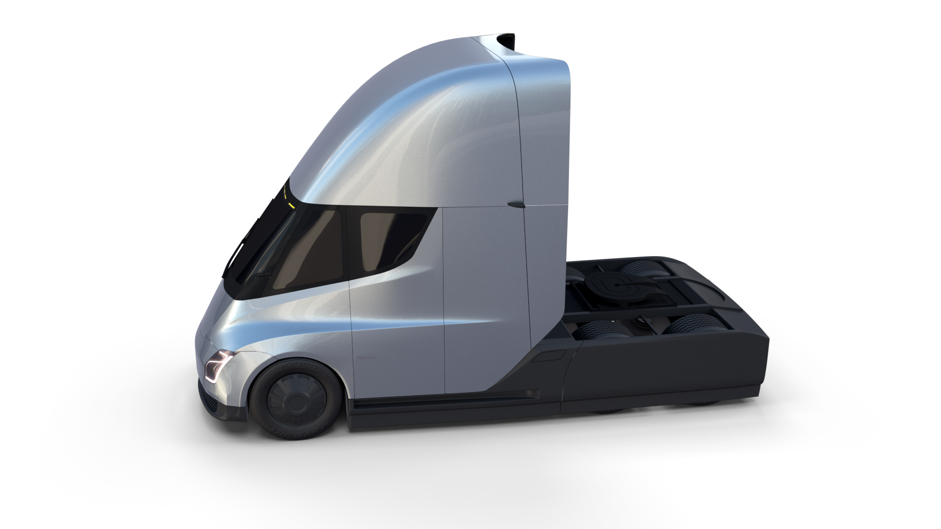 Tesla Truck with Chassis Silver by dragosburian | 3DOcean