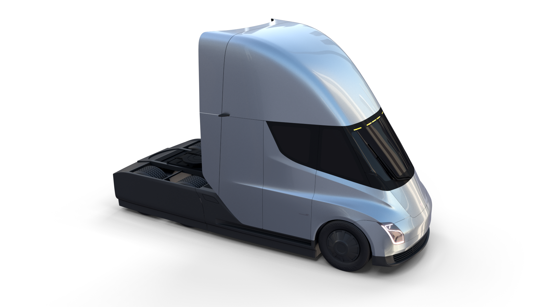 Tesla Truck with Chassis Silver
