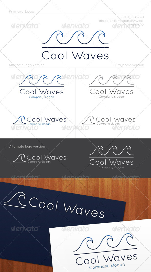 Cool Waves Logo - Nature Logo Templates