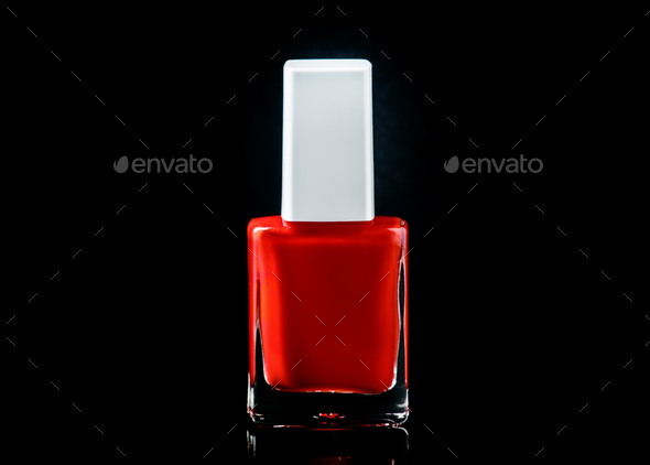 Close up of nail polish on white background, dripping, row stock photo