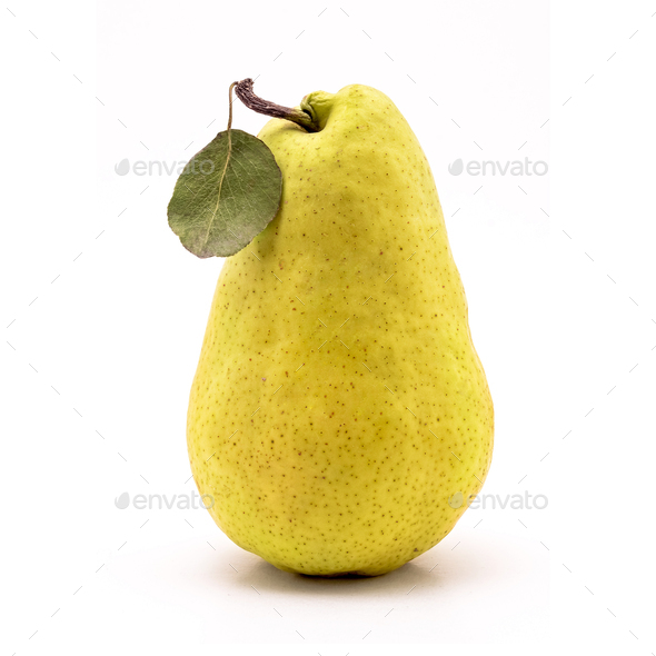 Yellow Bartlett pear isolated - Stock Photo - Images