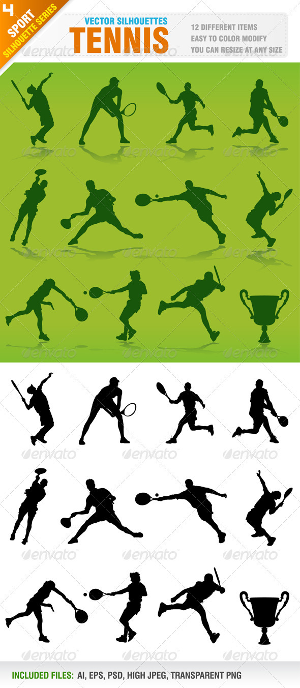 Tennis Silhouettes - Sports/Activity Conceptual