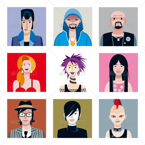 Urban Tribes Avatars Set - People Characters
