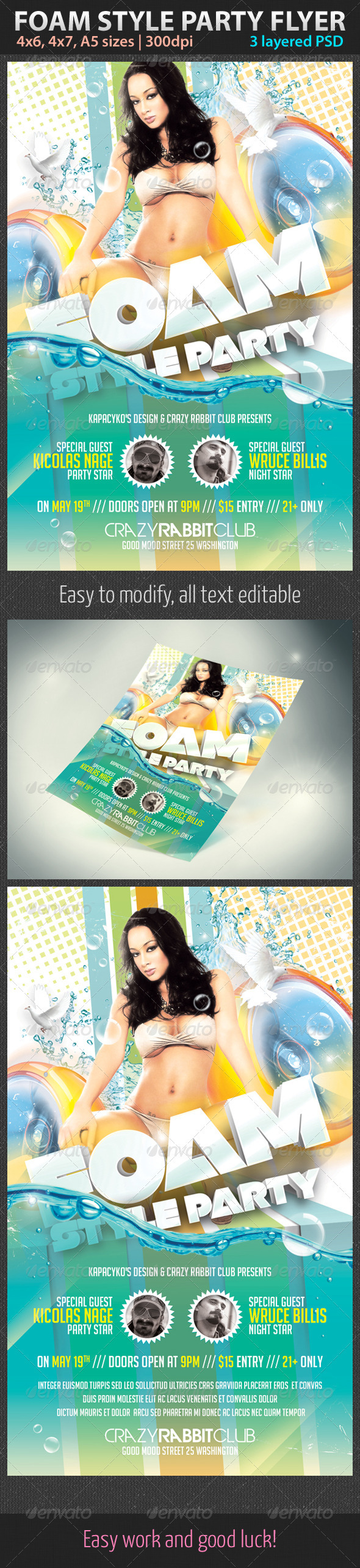 Foam Style Party Flyer - Clubs & Parties Events