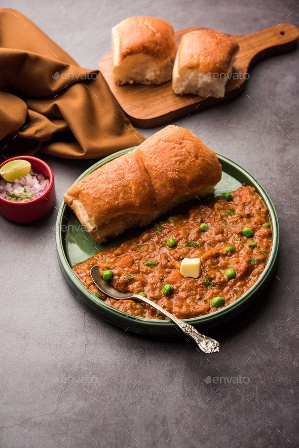 Pav bhaji is a popular Indian street food that consists of a spicy mix ...