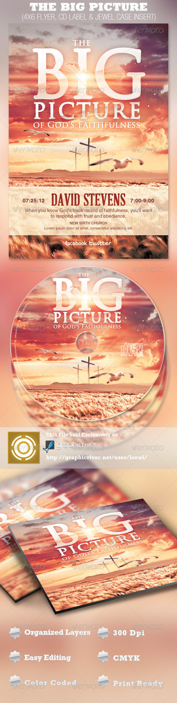 The Big Picture Church Flyer and CD Template - Church Flyers