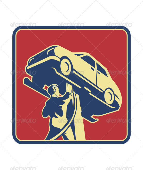 Mechanic Technician Car Repair Retro