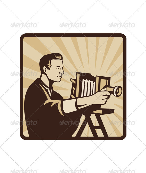 Photographer Shooting Vintage Camera Retro