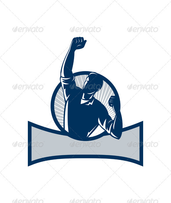Worker Pumping Fist Retro