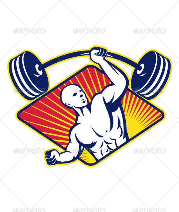 Weight lifter Body Builder Lifting Barbell