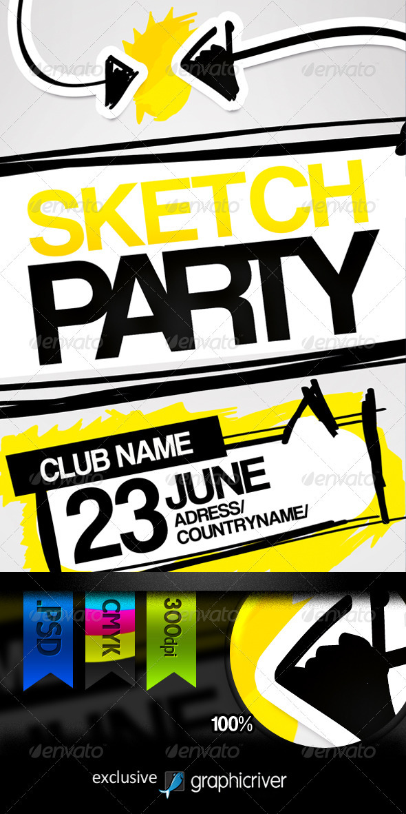 Sketch Party Flyer - Clubs & Parties Events