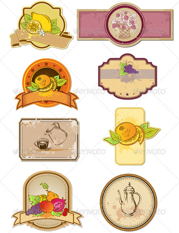 Food and Drinks Labels - Food Objects