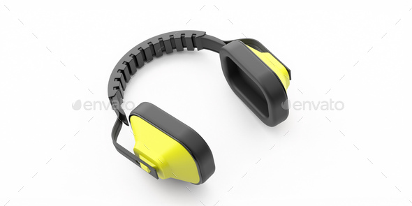 Ear protection defenders isolated on white background. 3d illustration