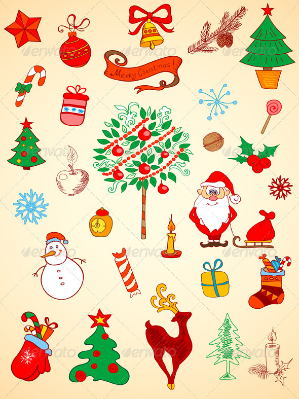 Christmas Doodle Elements - Christmas Seasons/Holidays